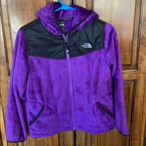 Purple Fleece North Face Jacket with Hood